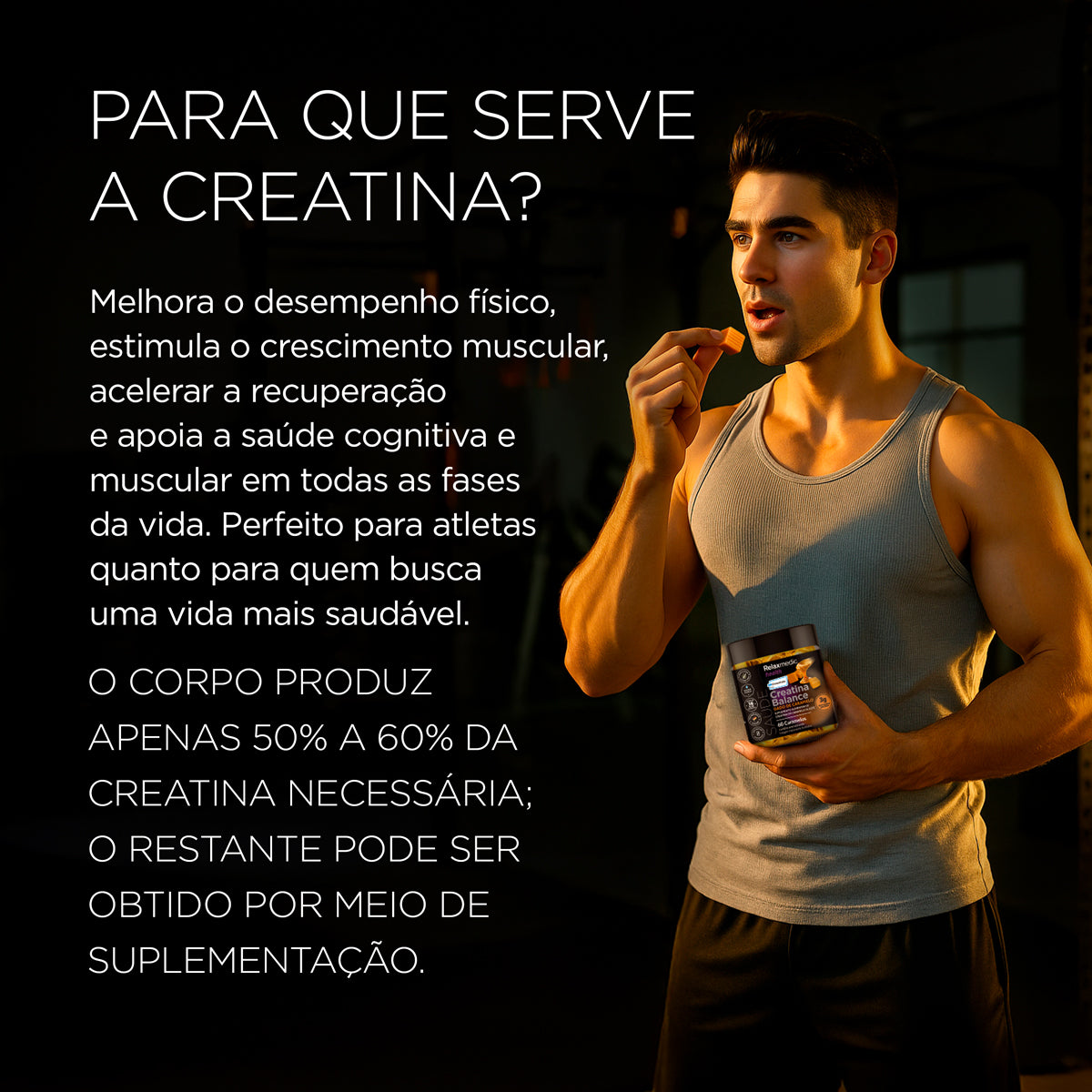 Creatina Dado de Caramelo 100% Pura Alemã Creavitalis® 60un