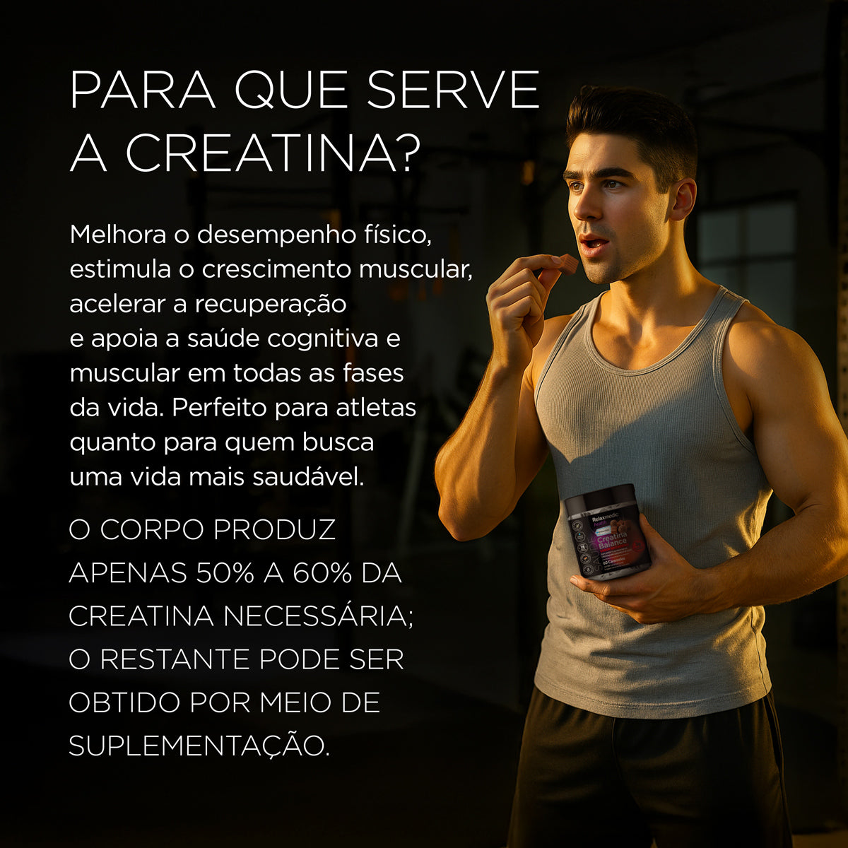 Creatina Sabor Brigadeiro 100% Pura Alemã Creavitalis® 60un