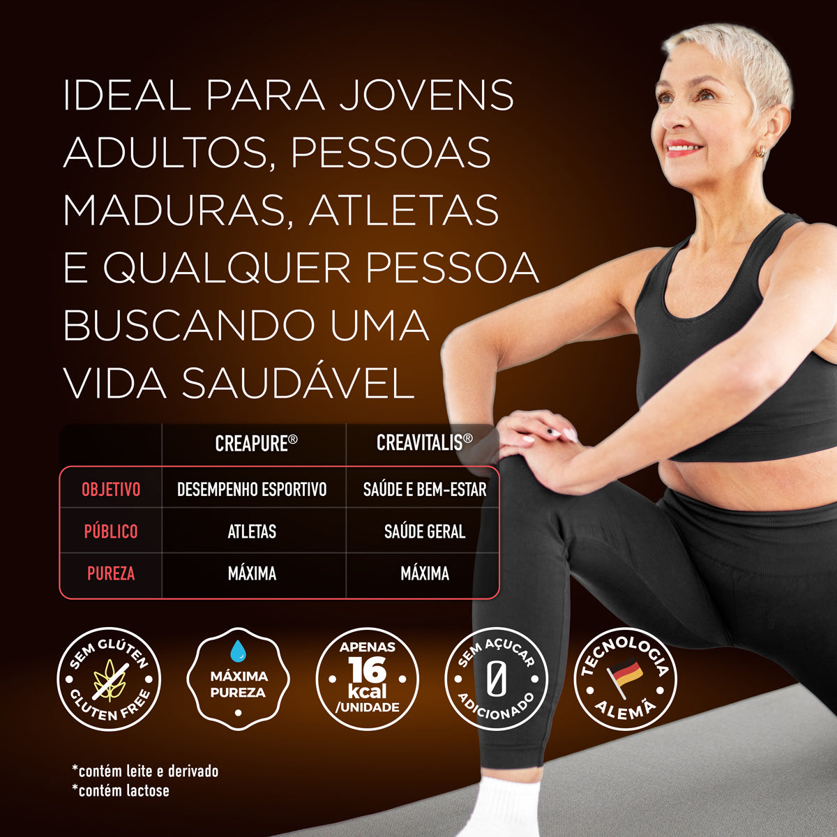 Creatina Sabor Brigadeiro 100% Pura Alemã Creavitalis® 60un
