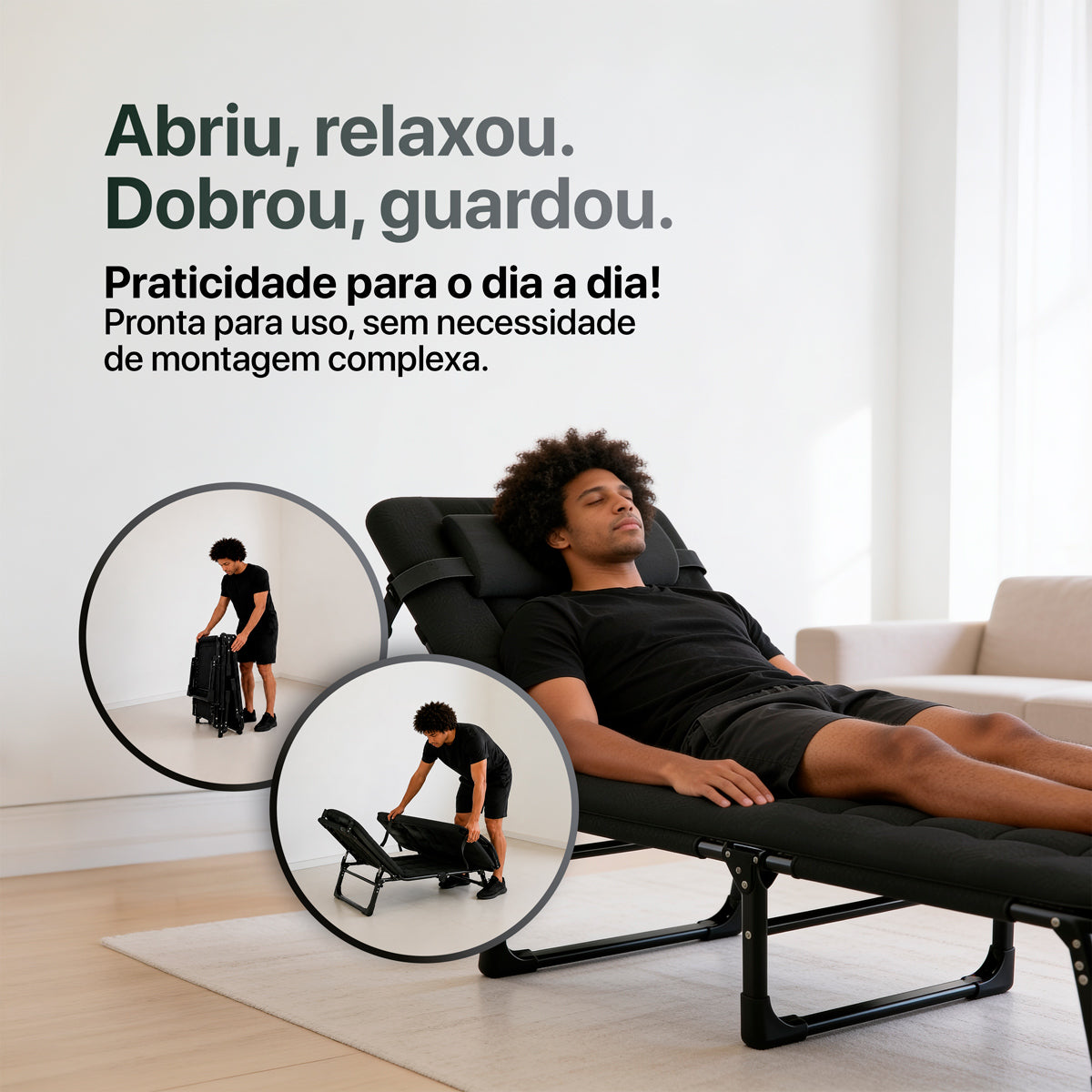 CADEIRA ESPREGUIÇADEIRA PORTÁTIL RECLINÁVEL DOBRÁVEL 4 POSIÇÕES