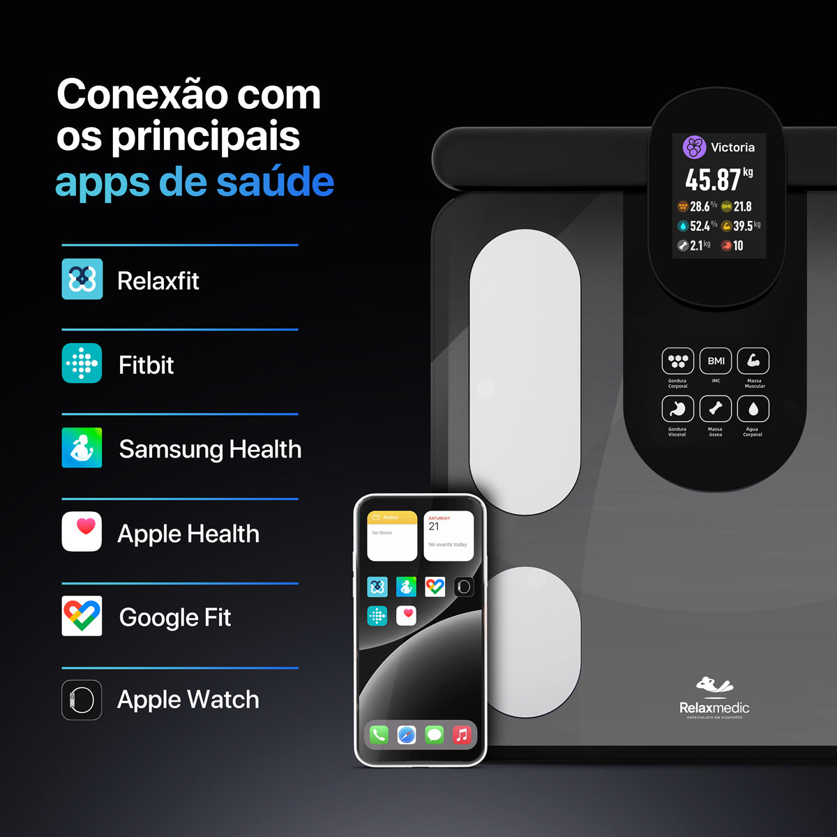 Balança de Bioimpedância Bodyscan Vision Preta