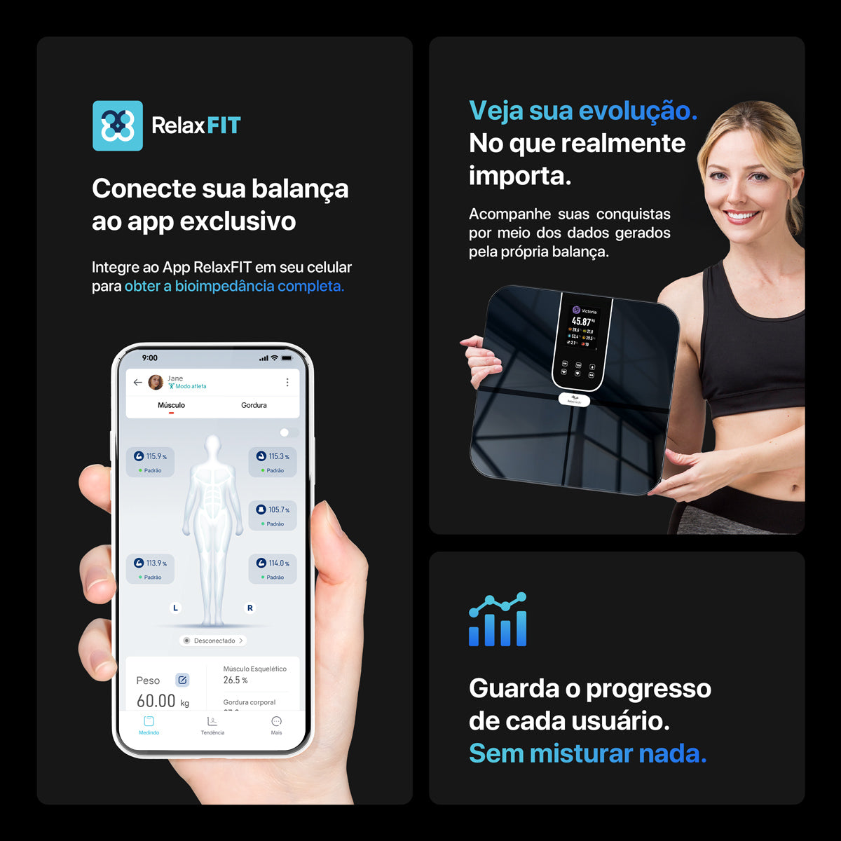 Balança Digital de Bioimpedância Intelligence Plus