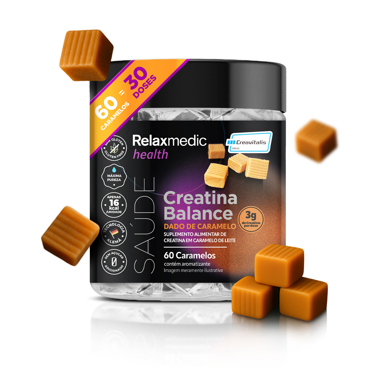 Creatina Dado de Caramelo 60 dados