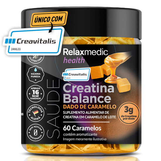 Creatina Dado de Caramelo 100% Pura Alemã Creavitalis® 60un