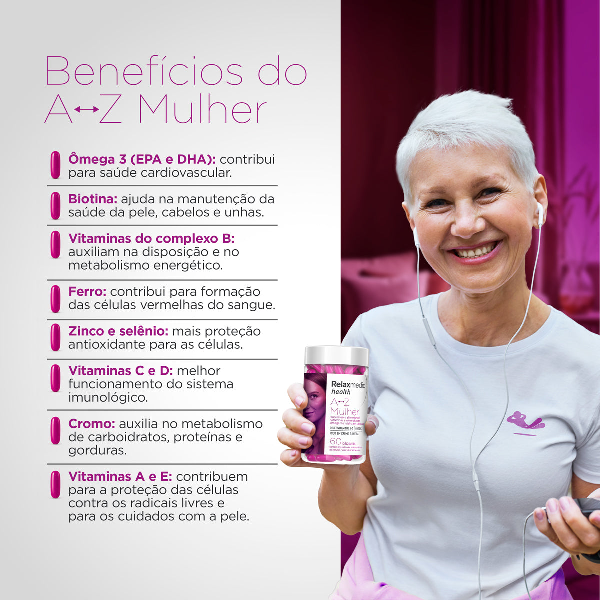 A-Z Mulher Vitaminas e Minerais com Omega 3 60 Capsulas
