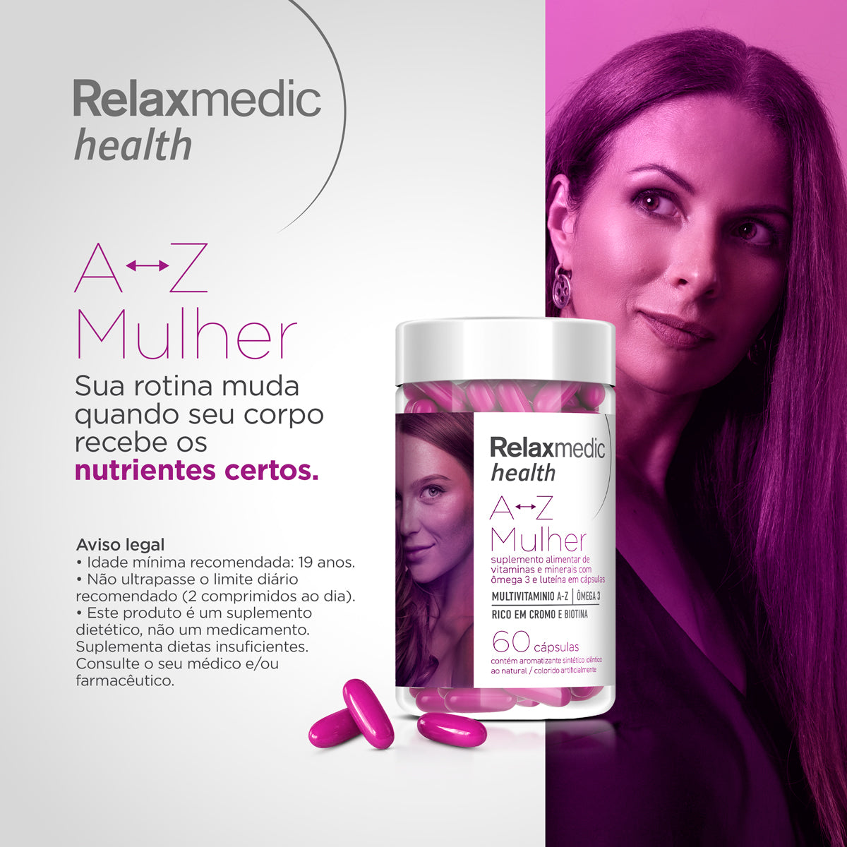 A-Z Mulher Vitaminas e Minerais com Omega 3 60 Capsulas