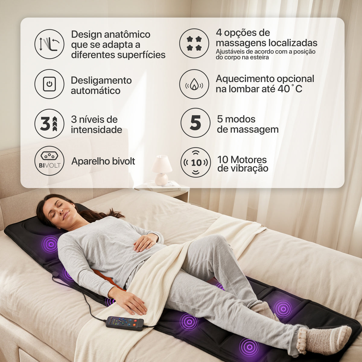 Esteira Massageadora 10 Motores