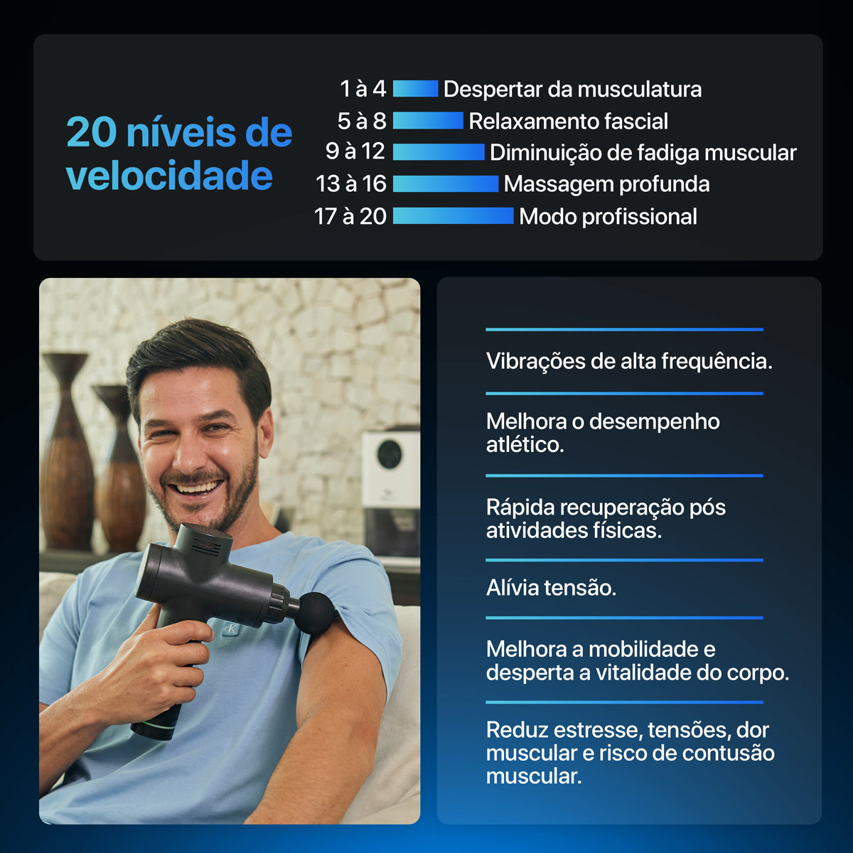 Pistola Massageadora Profissional Deep Therapy