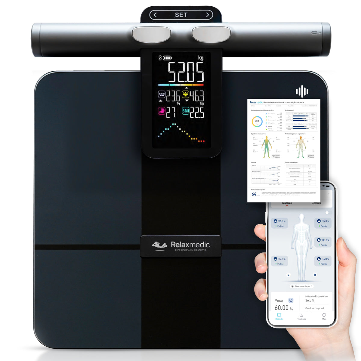 Balança Digital Bioimpedância Intelligence Proscan Voice